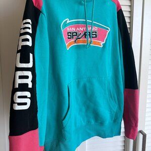 TEAL San Antonio Spurs Mitchell & Ness Hardwood Classics Fusion Pullover Hoodie